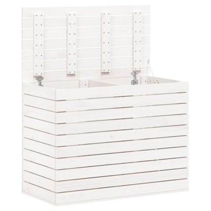 vidaXL Panier à linge blanc 88,5x44x66 cm bois massif de pin