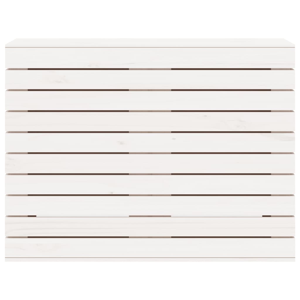 vidaXL Panier à linge blanc 88,5x44x66 cm bois massif de pin