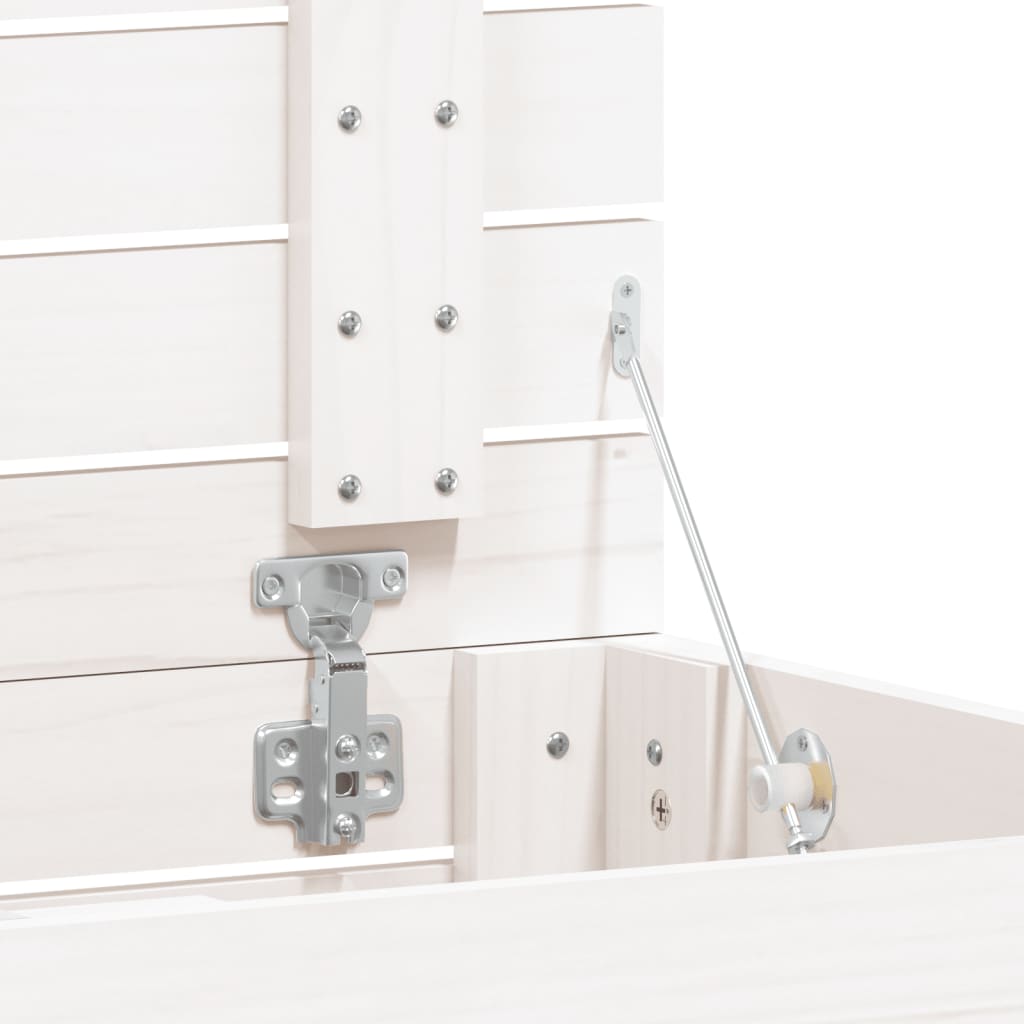 vidaXL Panier à linge blanc 88,5x44x66 cm bois massif de pin