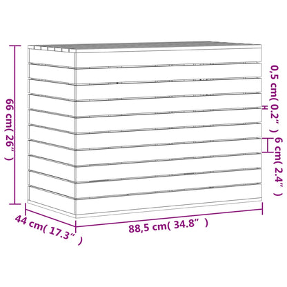 vidaXL Panier à linge blanc 88,5x44x66 cm bois massif de pin