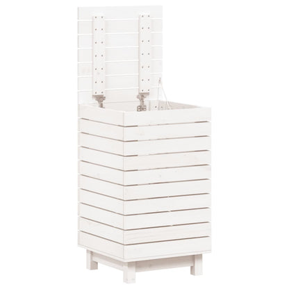 vidaXL Panier à linge blanc 44x44x76 cm bois massif de pin