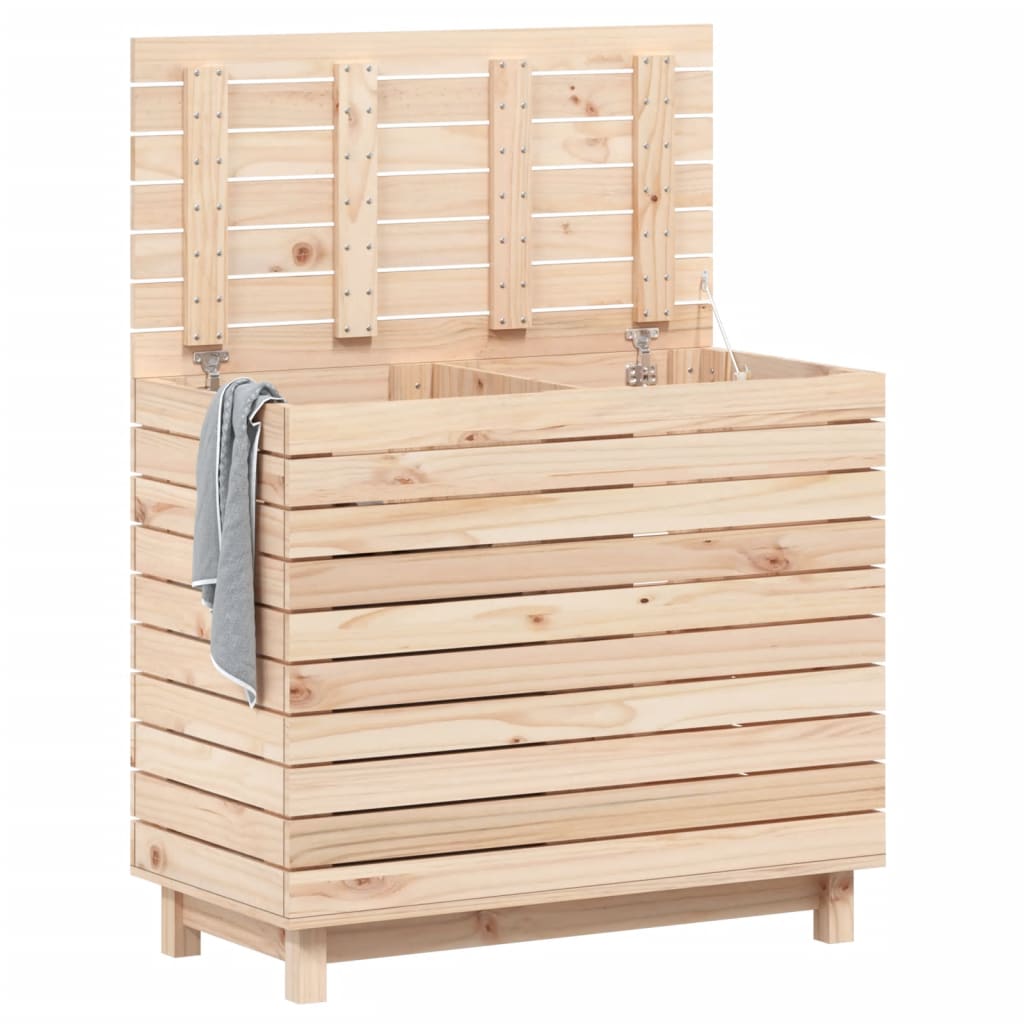 vidaXL Panier à linge 88,5x44x76 cm bois massif de pin