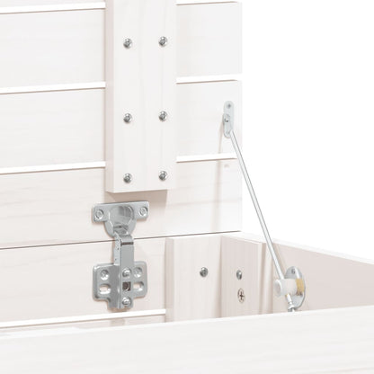 vidaXL Panier à linge blanc 88,5x44x76 cm Bois massif de pin