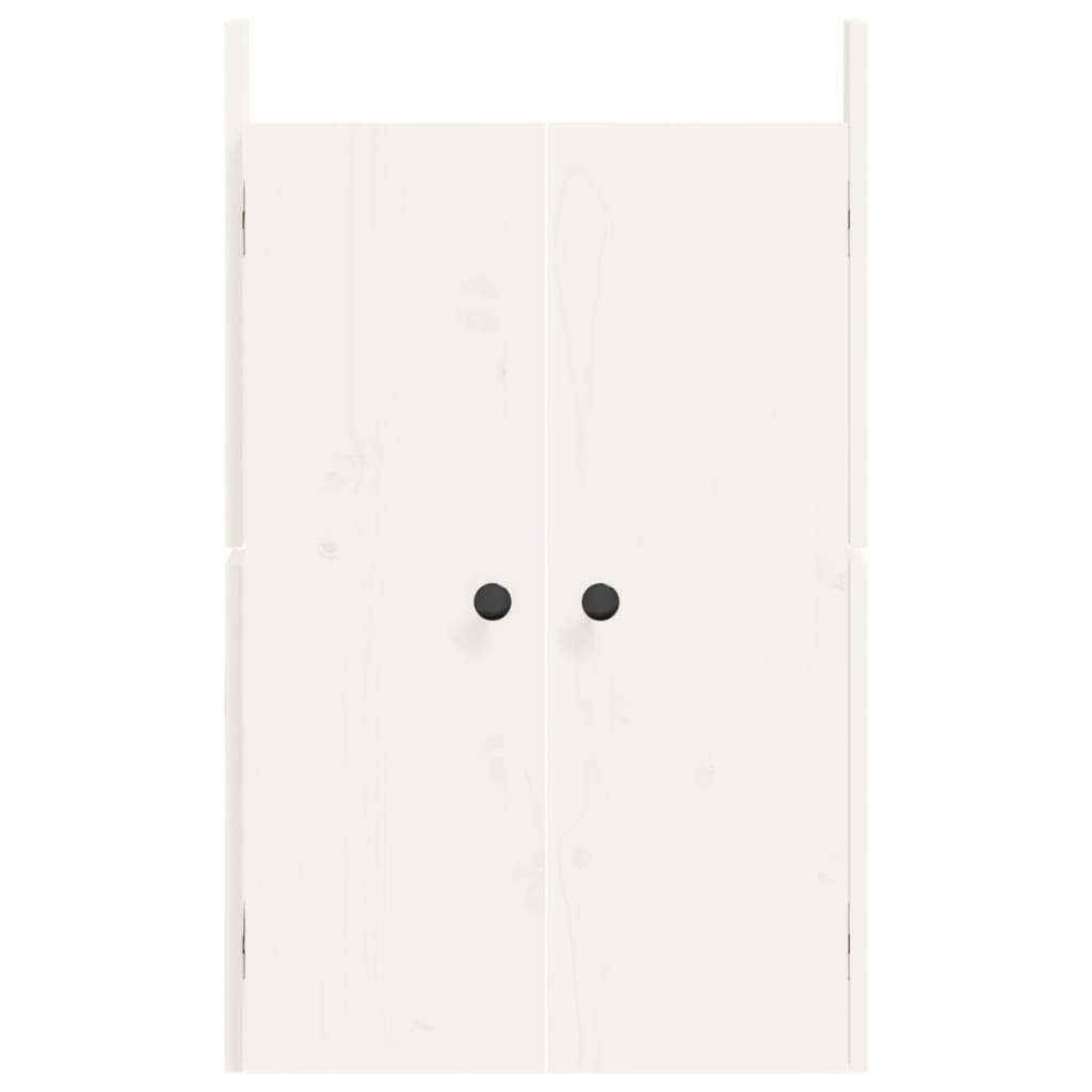 vidaXL Portes de cuisine d'extérieur 2 pcs blanc bois de pin massif