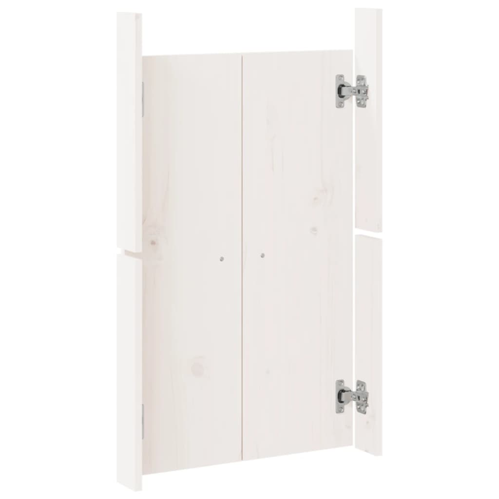 vidaXL Portes de cuisine d'extérieur 2 pcs blanc bois de pin massif