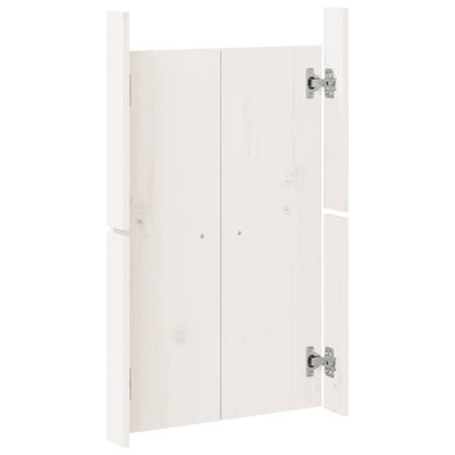 vidaXL Portes de cuisine d'extérieur 2 pcs blanc bois de pin massif