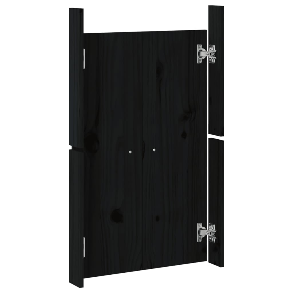 vidaXL Portes de cuisine d'extérieur 2 pcs noir bois de pin massif