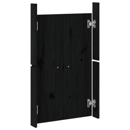 vidaXL Portes de cuisine d'extérieur 2 pcs noir bois de pin massif