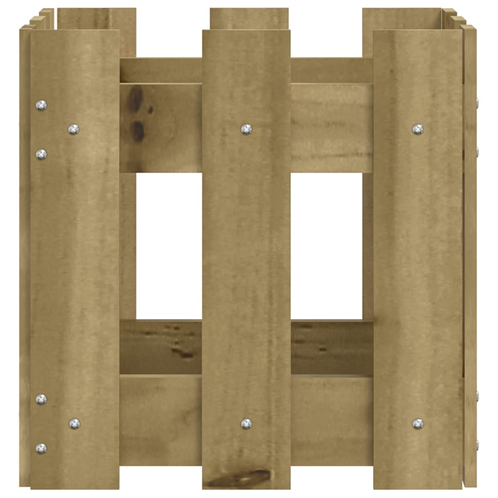 vidaXL Jardinière avec design de clôture 30x30x30 cm pin imprégné