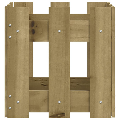 vidaXL Jardinière avec design de clôture 30x30x30 cm pin imprégné