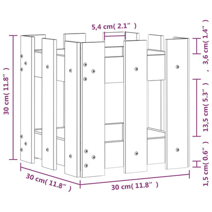 vidaXL Jardinière avec design de clôture 30x30x30 cm pin imprégné