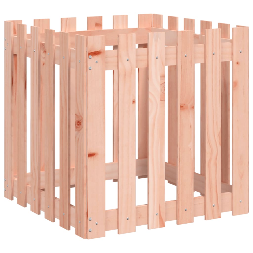 vidaXL Jardinière avec design de clôture 60x60x60 cm Douglas massif