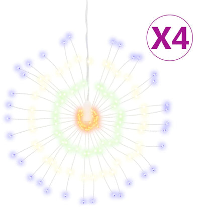 vidaXL Étoile rayonnante de Noël 140 LED 4 pcs multicolore 17 cm