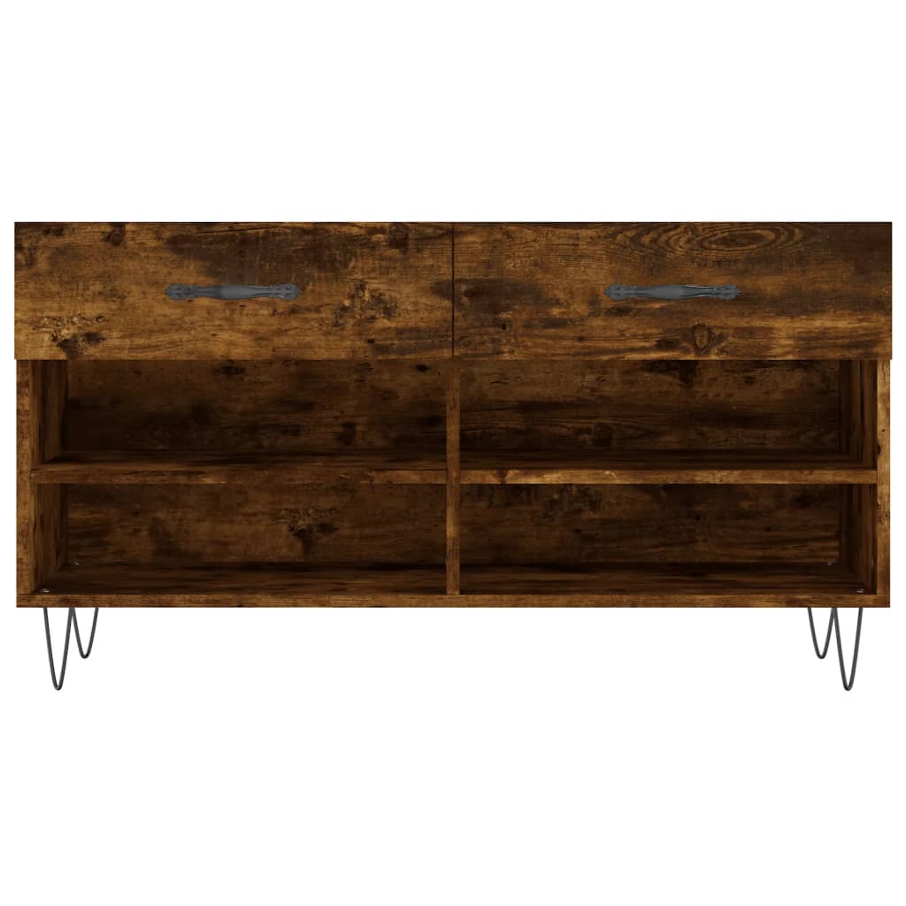 vidaXL Banc à chaussures chêne fumé 102x35x55 cm bois d'ingénierie