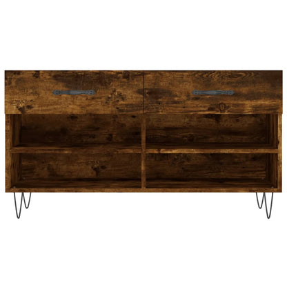 vidaXL Banc à chaussures chêne fumé 102x35x55 cm bois d'ingénierie