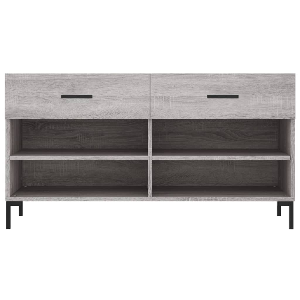 vidaXL Banc à chaussures sonoma gris 102x35x55 cm bois d'ingénierie