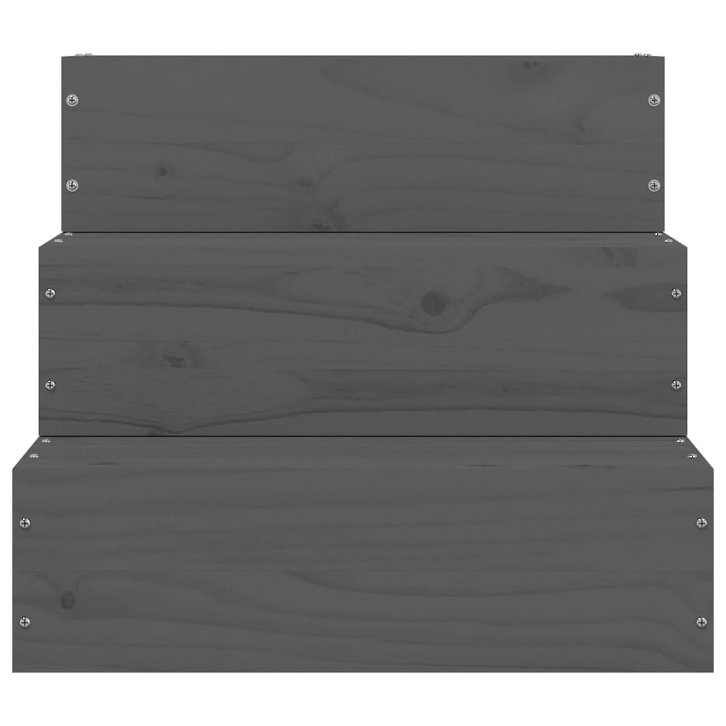 vidaXL Escalier pour animaux de compagnie Gris 40x37,5x35 cm Bois pin