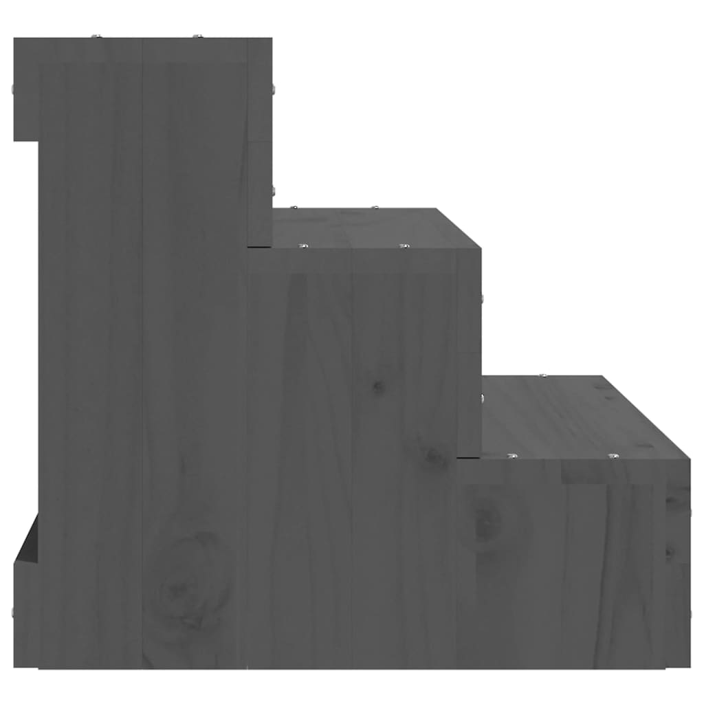 vidaXL Escalier pour animaux de compagnie Gris 40x37,5x35 cm Bois pin