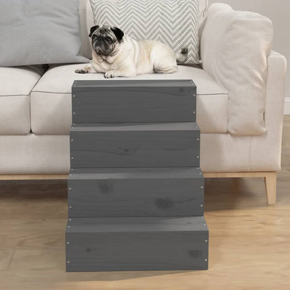 vidaXL Escalier pour animaux de compagnie Gris 40x49x47 cm Bois de pin