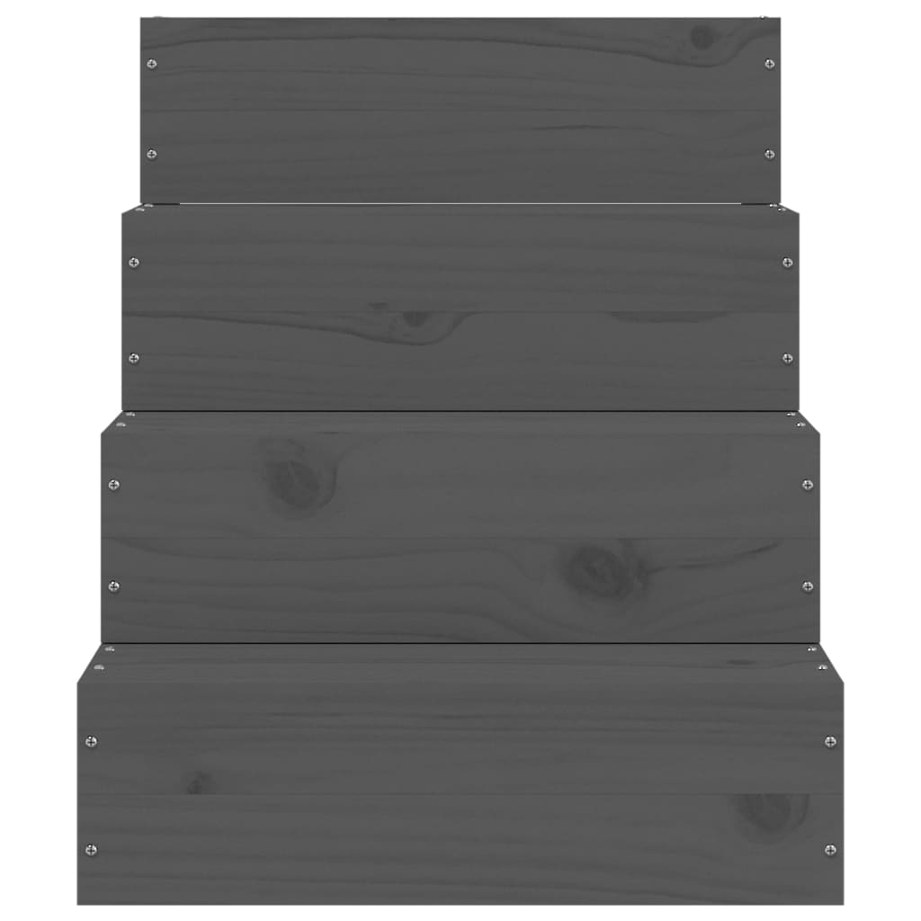vidaXL Escalier pour animaux de compagnie Gris 40x49x47 cm Bois de pin