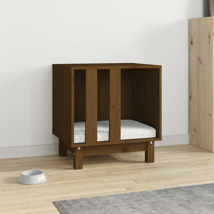 vidaXL Niche pour chien Marron miel 50x40x52 cm Bois de pin massif