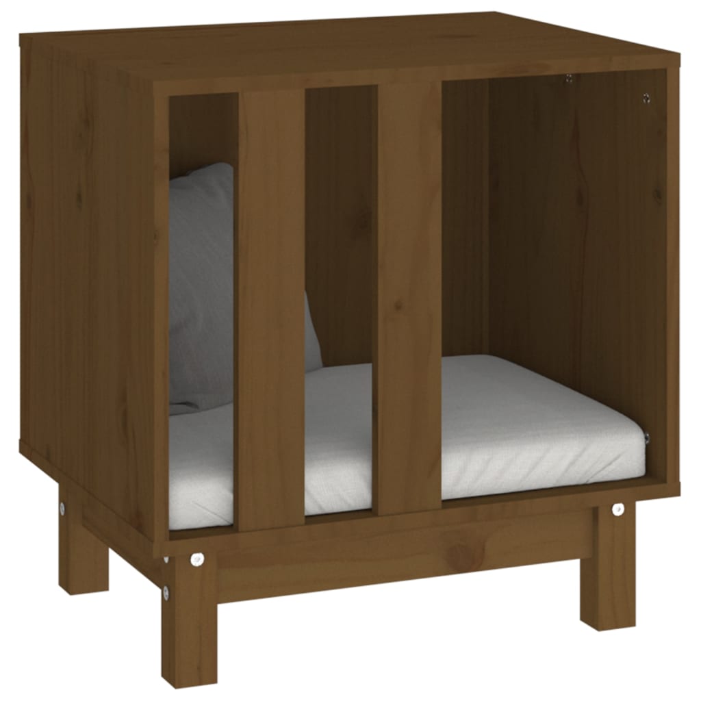 vidaXL Niche pour chien Marron miel 50x40x52 cm Bois de pin massif