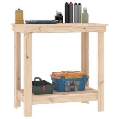 vidaXL Banc de travail 80x50x80 cm Bois de pin massif