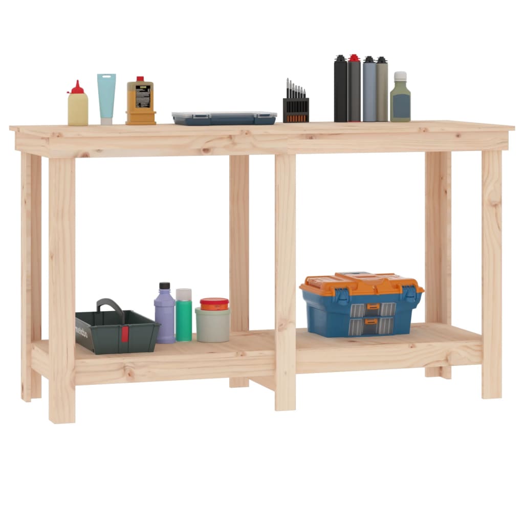 vidaXL Banc de travail 140x50x80 cm Bois de pin massif