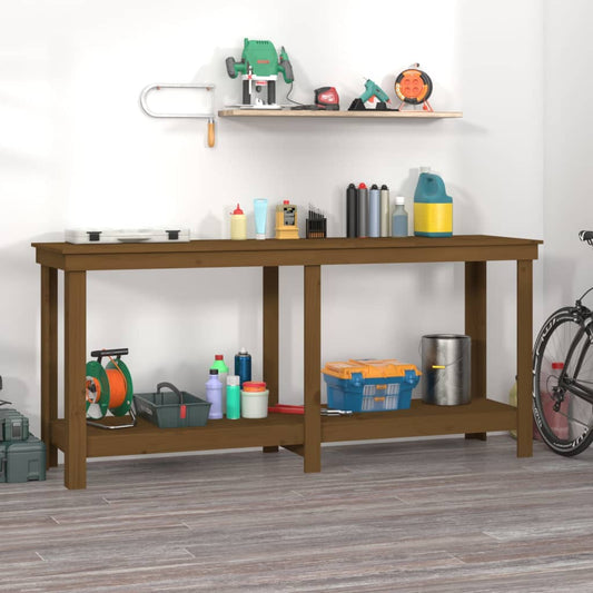 vidaXL Banc de travail Marron miel 180x50x80 cm Bois de pin massif