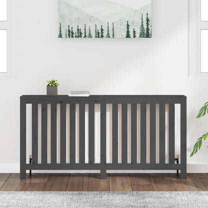 vidaXL Cache-radiateur Gris 169x19x84 cm Bois massif de pin