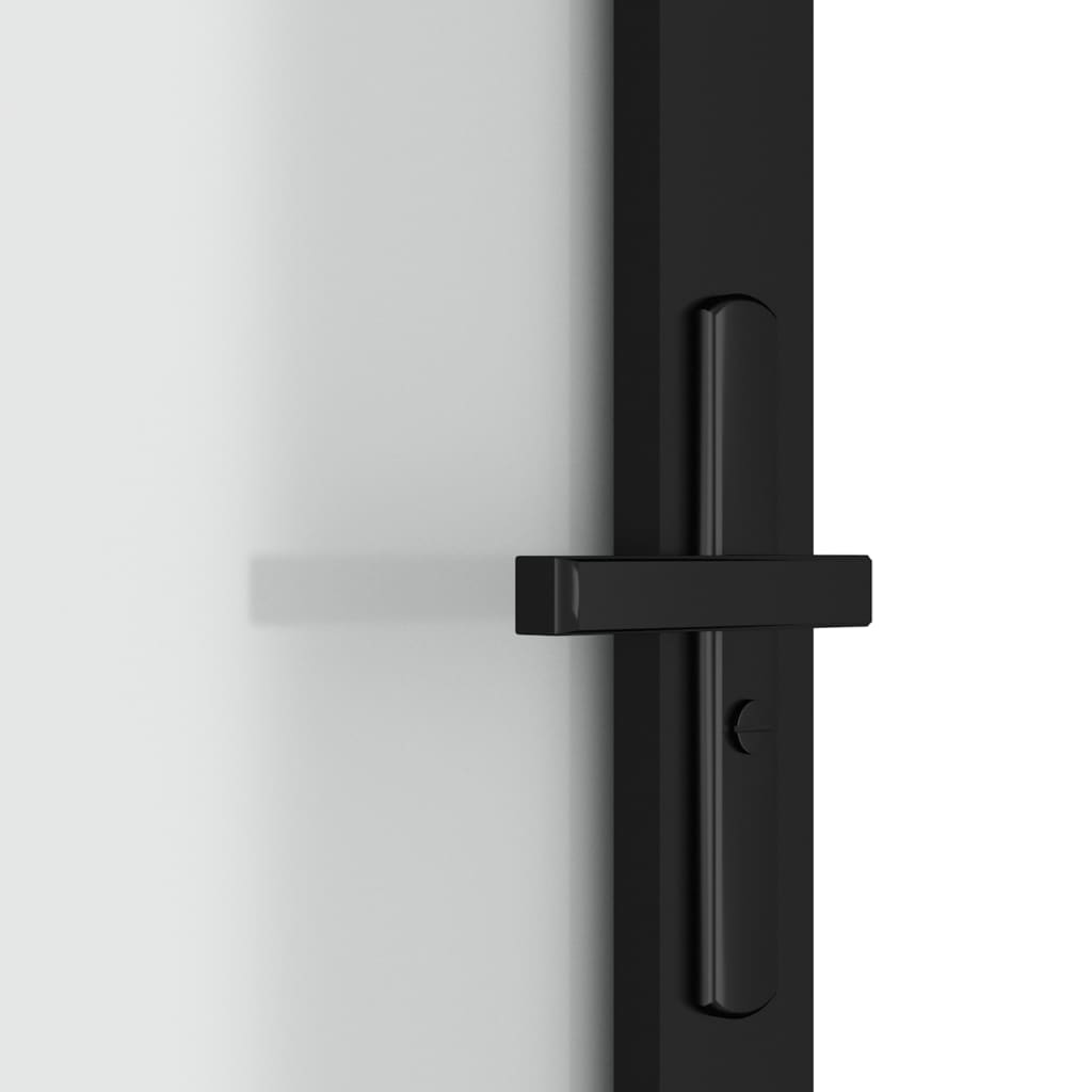 vidaXL Porte intérieure 102,5x201,5 cm Noir Verre mat et aluminium