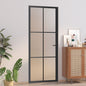 vidaXL Porte intérieure 83x201,5 cm Noir Verre mat et aluminium