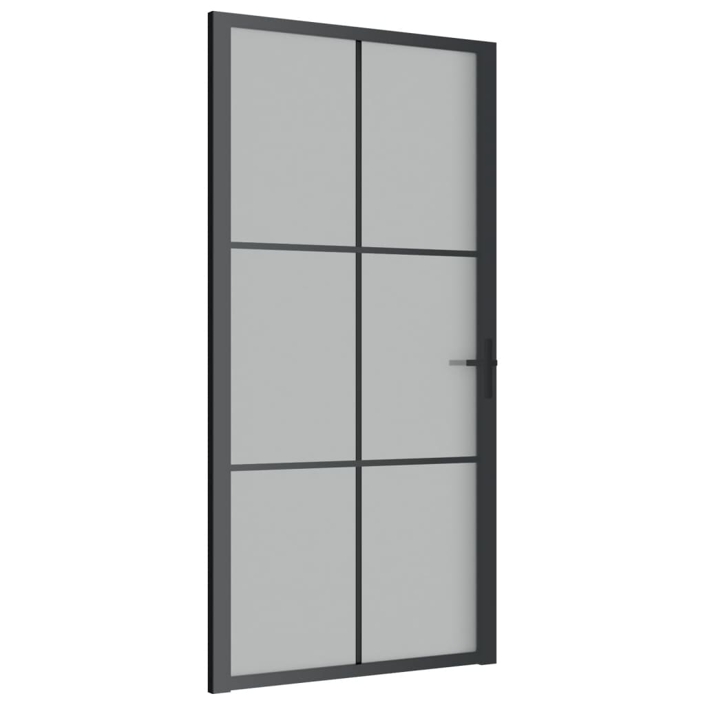 vidaXL Porte intérieure 102,5x201,5 cm Noir Verre mat et aluminium