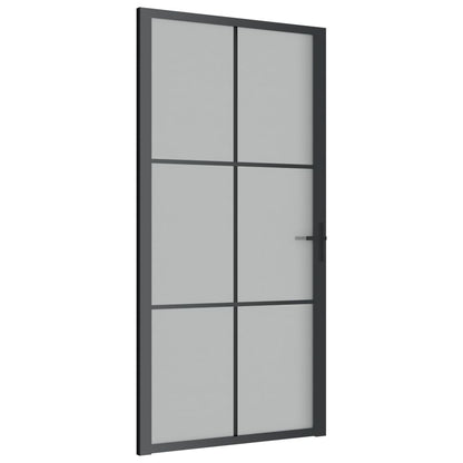 vidaXL Porte intérieure 102,5x201,5 cm Noir Verre mat et aluminium