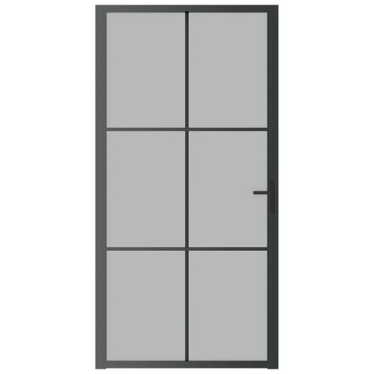 vidaXL Porte intérieure 102,5x201,5 cm Noir Verre mat et aluminium