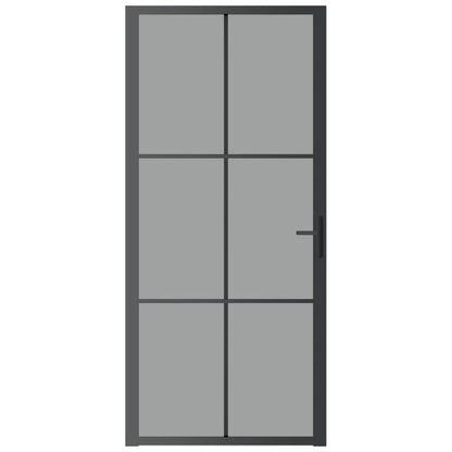 vidaXL Porte intérieure 93x201,5 cm Noir Verre ESG et aluminium