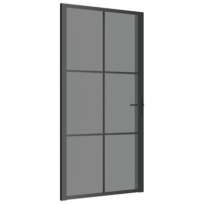 vidaXL Porte intérieure 102,5x201,5 cm Noir Verre ESG et aluminium