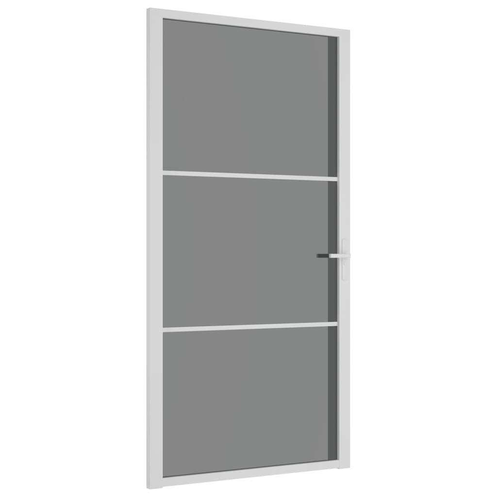 vidaXL Porte intérieure 102,5x201,5 cm Blanc Verre ESG et aluminium