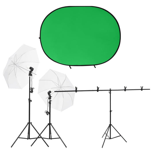 vidaXL Kit de studio photo avec éclairage et écran de fond