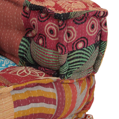 vidaXL Pouf modulaire avec oreiller Patchwork Tissu