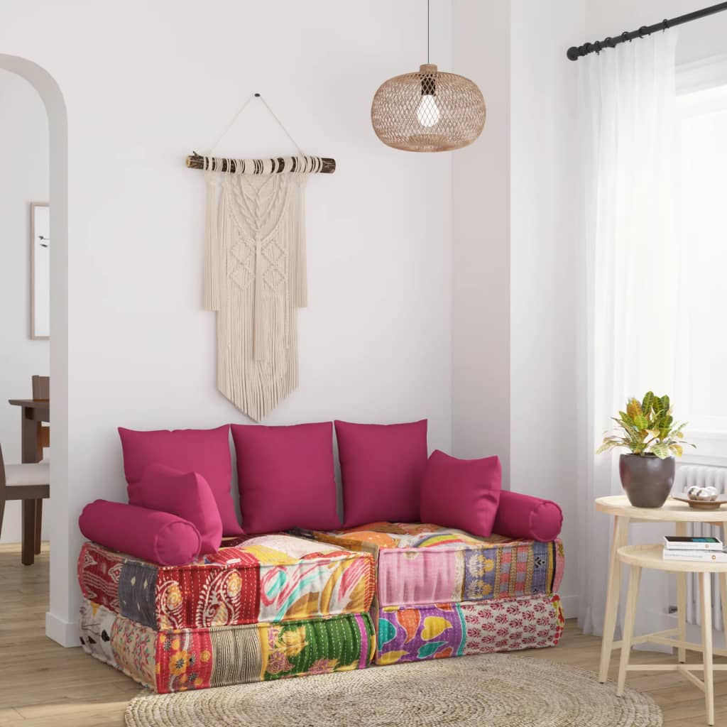 vidaXL Ensemble d'oreillers décoratifs 7 pcs Rose Tissu