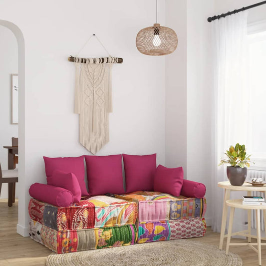 vidaXL Ensemble d'oreillers décoratifs 7 pcs Rose Tissu