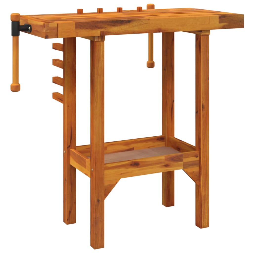 vidaXL Établi avec étaux 92x48x83 cm Bois massif d'acacia