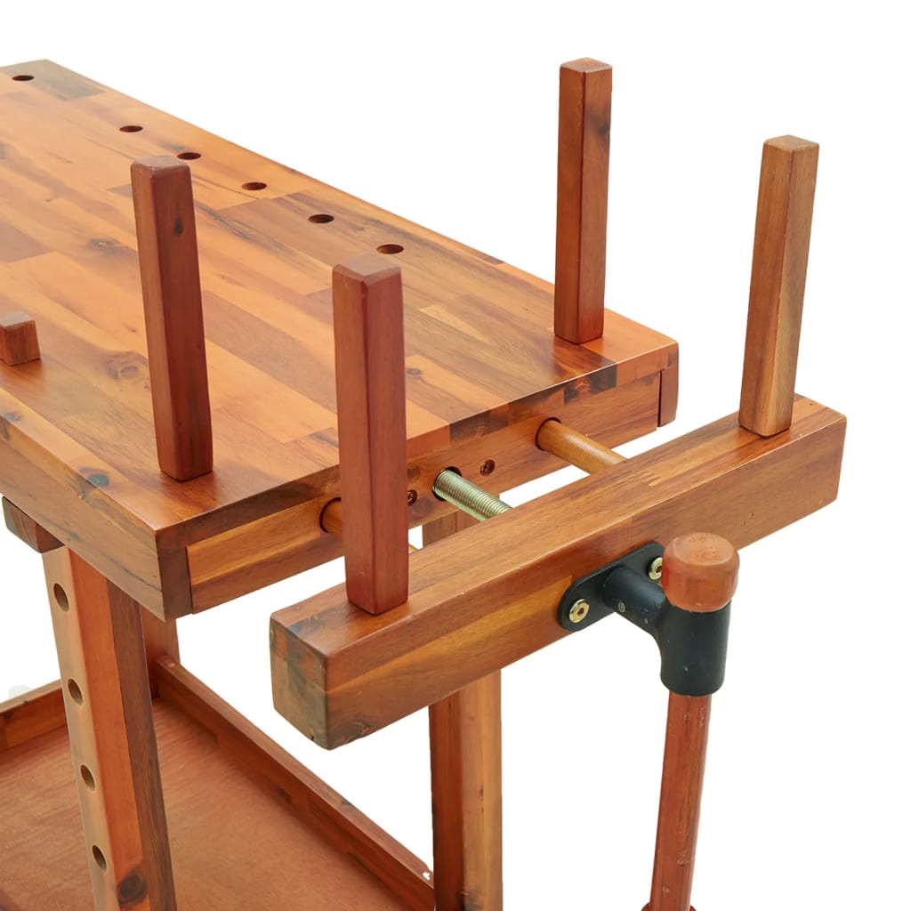 vidaXL Établi avec étaux 92x48x83 cm Bois massif d'acacia