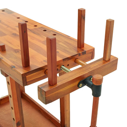 vidaXL Établi avec étaux 92x48x83 cm Bois massif d'acacia