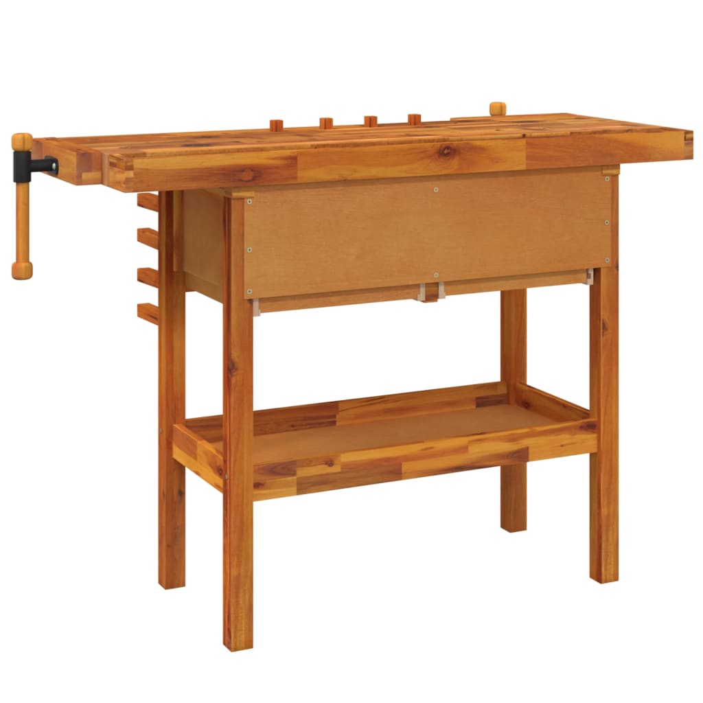 vidaXL Établi avec tiroirs et étaux 124x52x83 cm Bois massif d'acacia