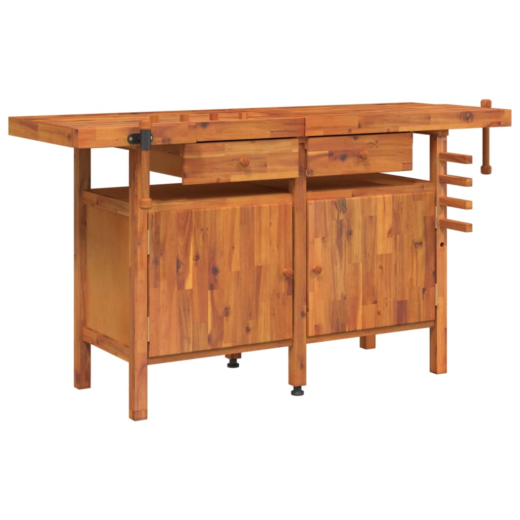 vidaXL Établi avec tiroirs et étaux 162x62x83 cm Bois massif d'acacia