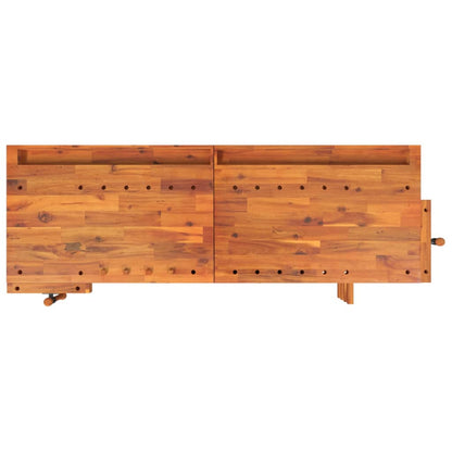 vidaXL Établi avec tiroirs et étaux 192x62x83 cm Bois massif d'acacia