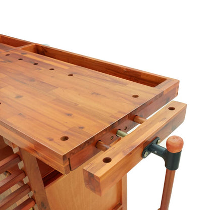 vidaXL Établi avec tiroirs et étaux 192x62x83 cm Bois massif d'acacia