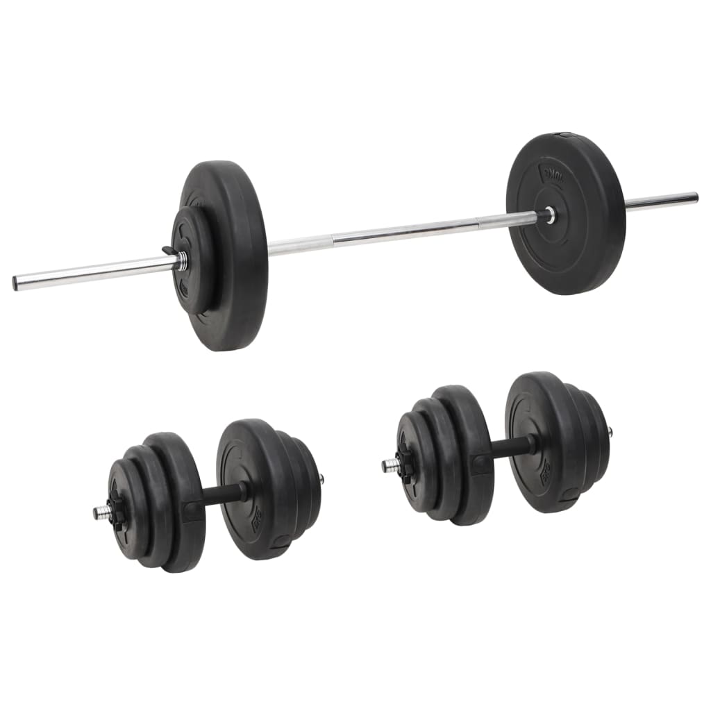 vidaXL Ensemble d'haltères et de barres avec plaques 60 kg